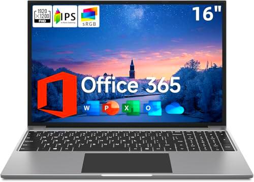 JUMPER Ordenador Portatil 16 Pulgadas, Office 365 Instalado